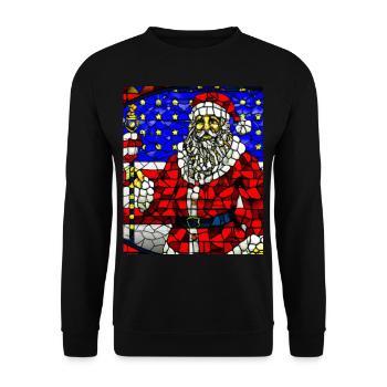 Amerikanisches Weihnachten Weihnachtsmann - Unisex Pullover - Schwarz - Vorne - Alina (178cm) & Michal (187cm)