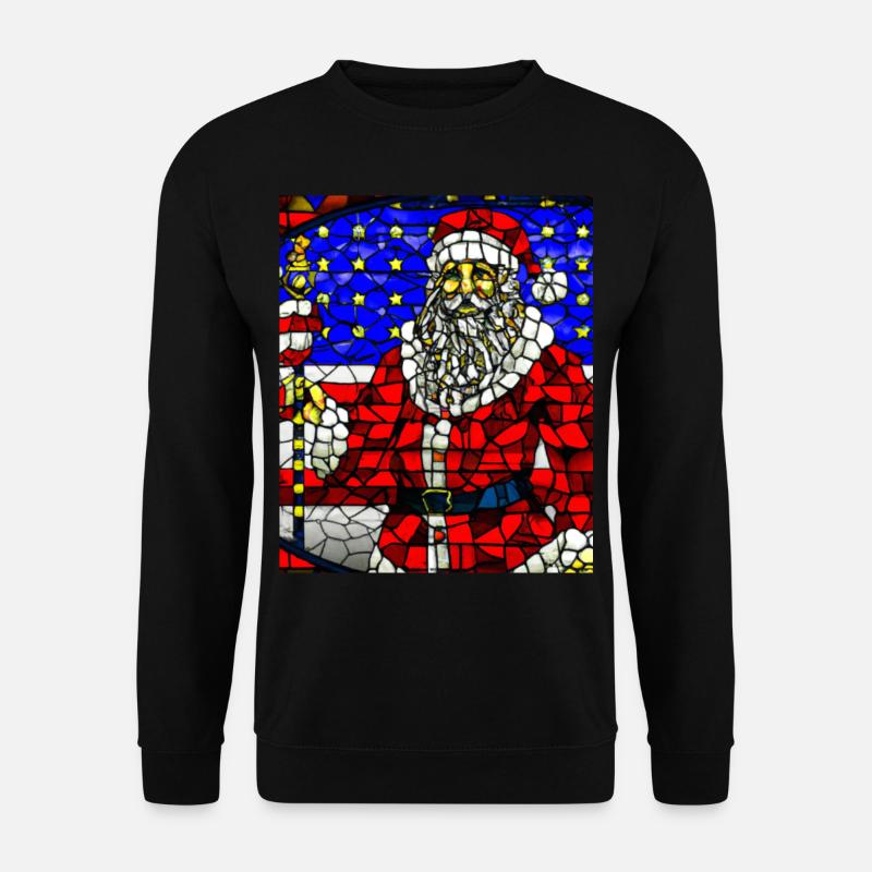Amerikanisches Weihnachten Weihnachtsmann - Unisex Pullover - Schwarz