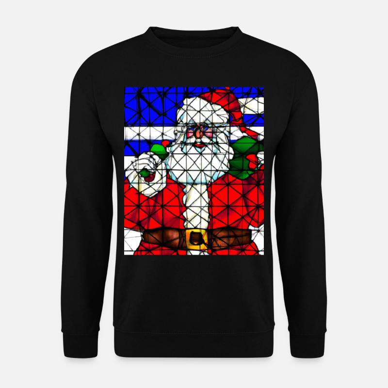 Weihnachten Weihnachtsmann Kirchenfenster - Unisex Pullover - Schwarz