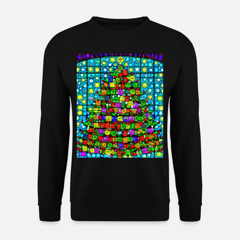 Weihnachten Weihnachtsbaum Kirchenfenster - Unisex Pullover - Schwarz