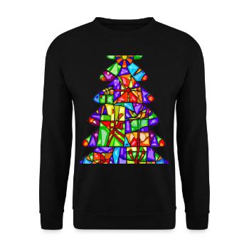 Weihnachten Weihnachtsbaum Aus Geschenken - Unisex Pullover - Schwarz - Vorne - Alina (178cm) & Michal (187cm)