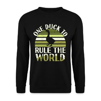 One Duck To Rule The World - Unisex Sweatshirt - black - Front - Alina (178cm) & Michal (187cm)