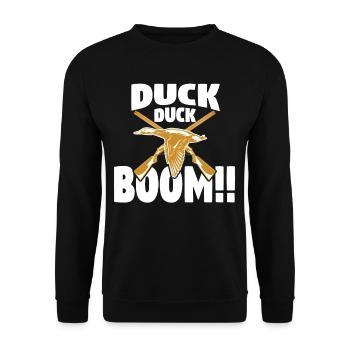 Duck Duck Boom - Unisex Sweatshirt - black - Front - Alina (178cm) & Michal (187cm)