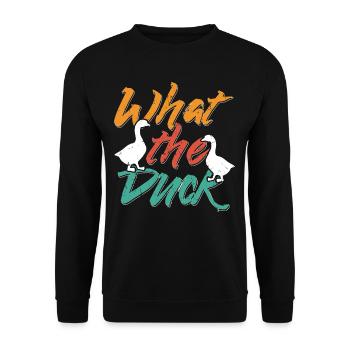 What The Duck - Unisex Sweatshirt - black - Front - Alina (178cm) & Michal (187cm)