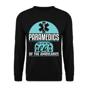 Paramedics Do it In The Rear Of The Ambulance - Unisex Sweatshirt - black - Front - Alina (178cm) & Michal (187cm)