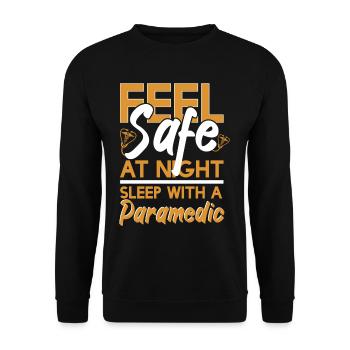 Feel Safe At Night Sleep With A Paramedic - Unisex Sweatshirt - black - Front - Alina (178cm) & Michal (187cm)