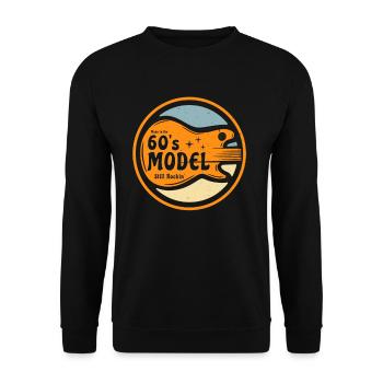 60er E-Gitarre Musiker Geburtstag Rock Musik Bday - Unisex Pullover - Schwarz - Vorne - Alina (178cm) & Michal (187cm)