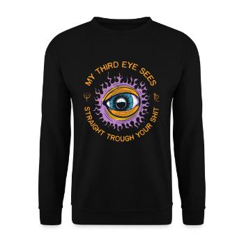 Third Eye Esoteric Occult Humor Spiritual - Unisex Sweatshirt - black - Front - Alina (178cm) & Michal (187cm)