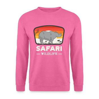Safari Wilderness Rhinoceros Retro Rhino Animal Love - Sweat-shirt Unisexe - rose - Devant