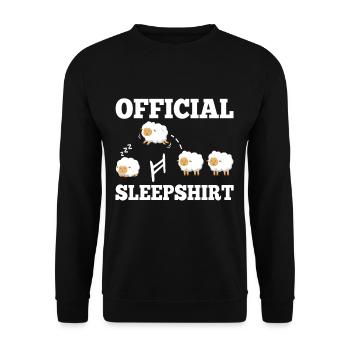 Official sleepshirt Sheep - Unisex Sweatshirt - black - Front - Alina (178cm) & Michal (187cm)