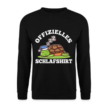 Official Sleeping Shirt Turtle - Unisex Sweatshirt - black - Front - Alina (178cm) & Michal (187cm)