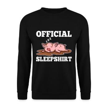 Chemise de nuit officielle Cochon - Sweat-shirt Unisexe - noir - Devant - Alina (178cm) & Michal (187cm)