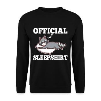 Official sleepshirt Raccoon - Unisex Sweatshirt - black - Front - Alina (178cm) & Michal (187cm)