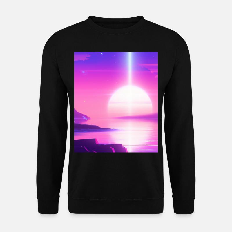 Vaporwave Sun Synthwave Sunset - Unisex Sweatshirt - black