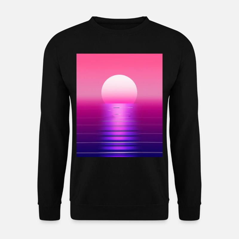 Vaporwave Sun Synthwave Sunset - Unisex Sweatshirt - black