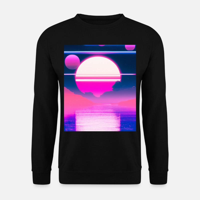 Vaporwave Sun Synthwave Sunset - Unisex Pullover - Schwarz
