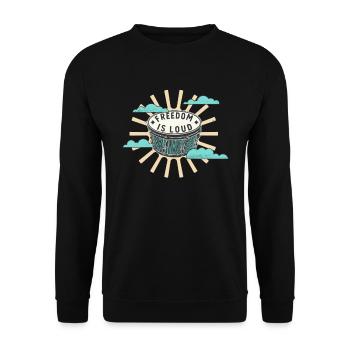 Bongo drum freedom is loud music lover - Unisex Sweatshirt - black - Front - Alina (178cm) & Michal (187cm)