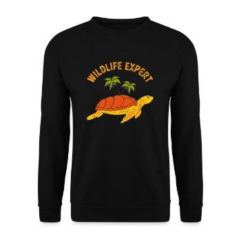 Wilderness Expert Turtle Zookeeper Zoo - Unisex Sweatshirt - black - Front - Alina (178cm) & Michal (187cm)