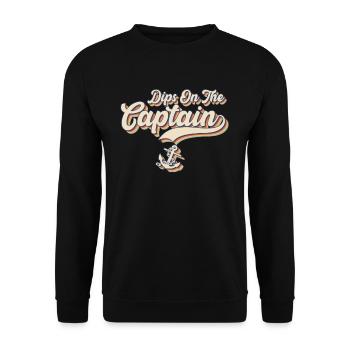 Dips On The Captain Nautical Boat Captain - Unisex Pullover - Schwarz - Vorne - Alina (178cm) & Michal (187cm)