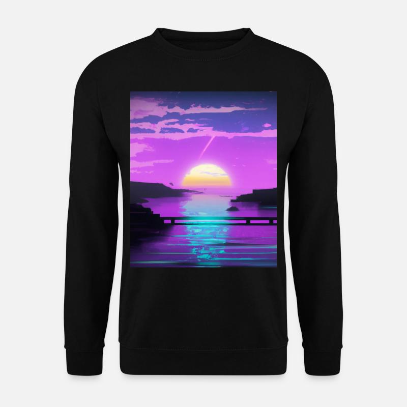 Vaporwave Sun Synthwave Sunset - Sweat-shirt Unisexe - noir