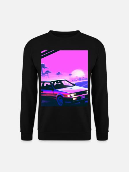 Vaporwave Aesthetic Synthwave Car - Unisex Sweatshirt - black