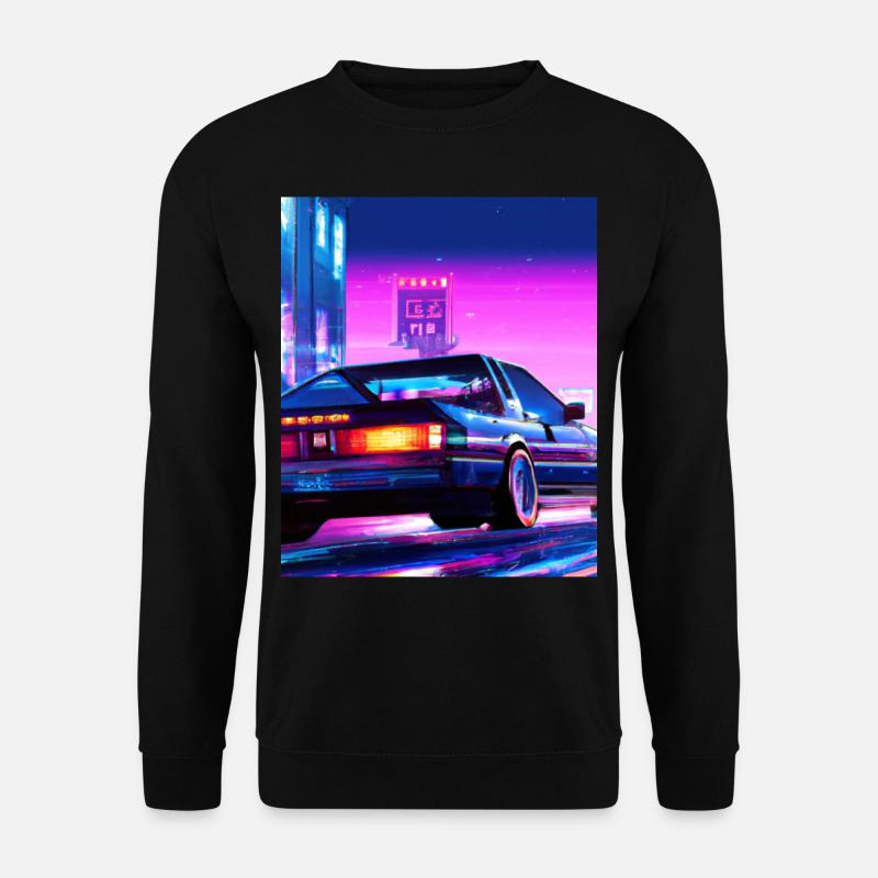 Vaporwave Aesthetic Synthwave City - Unisex Sweatshirt - black