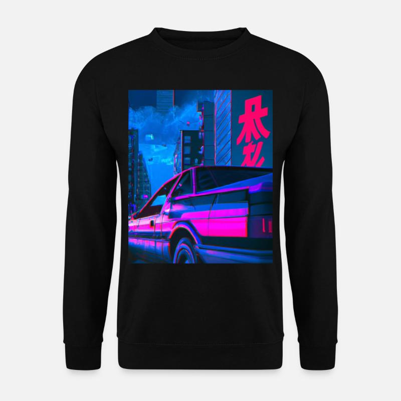 Vaporwave Aesthetic Synthwave Car - Unisex Sweatshirt - black