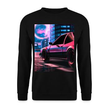Vaporwave Esthétique Synthwave Car - Sweat-shirt Unisexe - noir - Devant - Alina (178cm) & Michal (187cm)