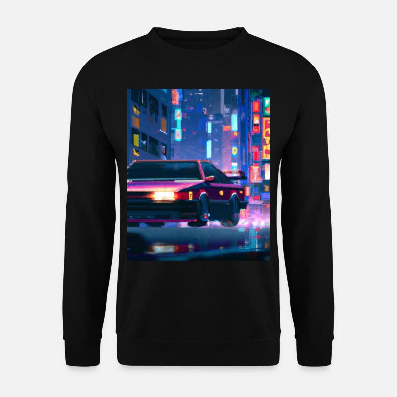 Vaporwave Aesthetic Synthwave Car - Unisex Sweatshirt - black