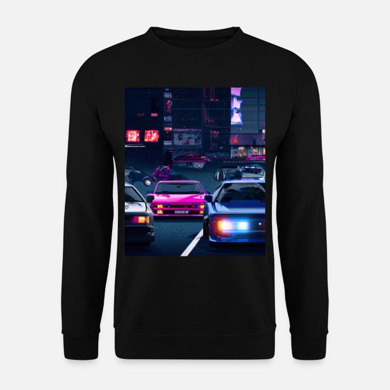 Vaporwave Aesthetic Synthwave Car - Unisex Sweatshirt - black