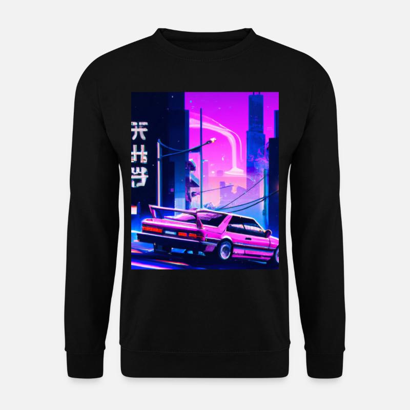 Vaporwave Esthétique Synthwave Car - Sweat-shirt Unisexe - noir