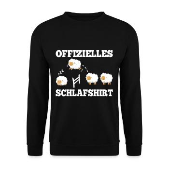 Offizielles schlafshirt Schaf - Unisex Pullover - Schwarz - Vorne - Alina (178cm) & Michal (187cm)