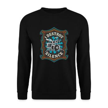 Drummer Band Drums Musicien Retro Rock - Sweat-shirt Unisexe - noir - Devant - Alina (178cm) & Michal (187cm)
