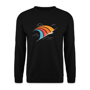 Rétro Planeur Pilote Planeur Flyer - Sweat-shirt Unisexe - noir - Devant - Alina (178cm) & Michal (187cm)