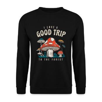 Champignons trippants Cottagecore Esthétique Cueilleurs de champignons - Sweat-shirt Unisexe - noir - Devant - Alina (178cm) & Michal (187cm)