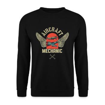 Mécanicien aéronautique Aviation Mécanicien de vol Aéronefs - Sweat-shirt Unisexe - noir - Devant - Alina (178cm) & Michal (187cm)