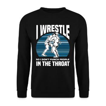 Wrestling Wrestle Sport Hobby - Unisex Pullover - Schwarz - Vorne - Alina (178cm) & Michal (187cm)