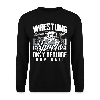 Wrestling Wrestler Sport Geschenk - Unisex Pullover - Schwarz - Vorne - Alina (178cm) & Michal (187cm)