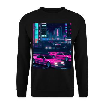 Vaporwave Esthétique Synthwave Car - Sweat-shirt Unisexe - noir - Devant - Alina (178cm) & Michal (187cm)