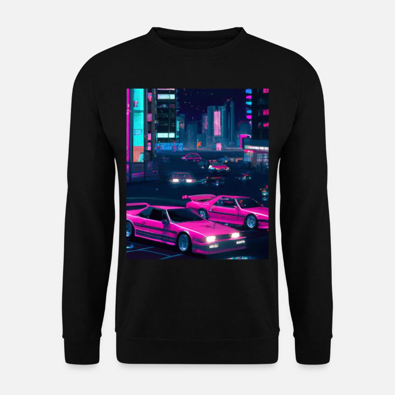 Vaporwave Aesthetic Synthwave Car - Unisex Sweatshirt - black