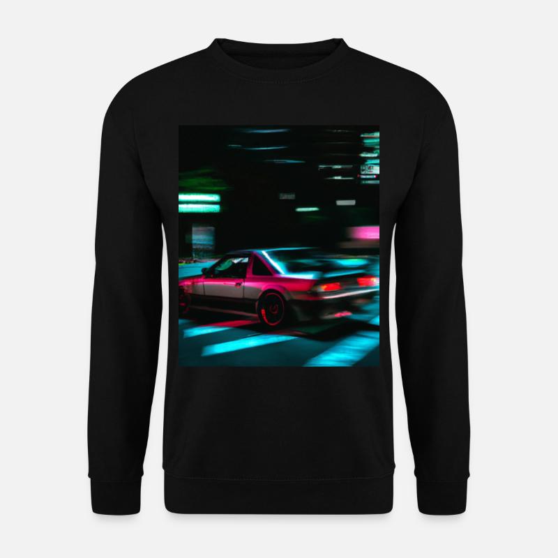 Vaporwave Aesthetic Synthwave Car - Unisex Sweatshirt - black