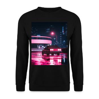 Vaporwave Esthétique Synthwave Car - Sweat-shirt Unisexe - noir - Devant - Alina (178cm) & Michal (187cm)
