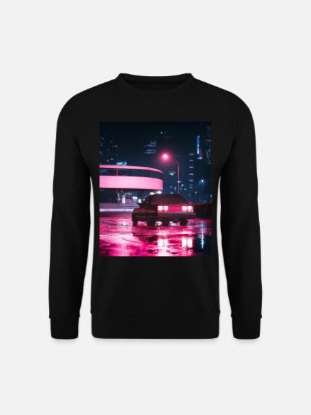 Vaporwave Aesthetic Synthwave Car - Unisex Sweatshirt - black
