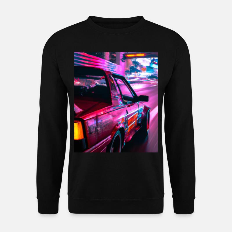 Vaporwave Aesthetic Synthwave Car - Unisex Sweatshirt - black