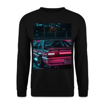 Vaporwave Esthétique Synthwave Car - Sweat-shirt Unisexe - noir - Devant - Alina (178cm) & Michal (187cm)