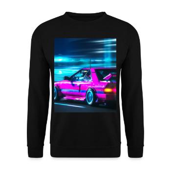 Vaporwave Esthétique Synthwave Car - Sweat-shirt Unisexe - noir - Devant - Alina (178cm) & Michal (187cm)
