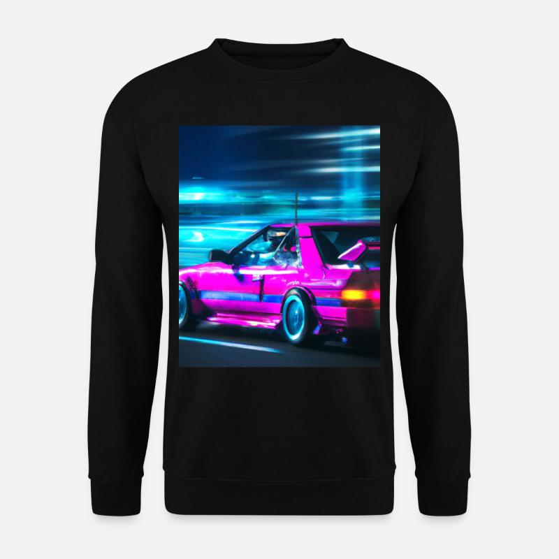Vaporwave Aesthetic Synthwave Car - Unisex Sweatshirt - black