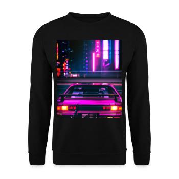 Vaporwave Esthétique Synthwave Car - Sweat-shirt Unisexe - noir - Devant - Alina (178cm) & Michal (187cm)