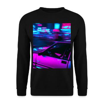 Vaporwave Esthétique Synthwave Car - Sweat-shirt Unisexe - noir - Devant - Alina (178cm) & Michal (187cm)