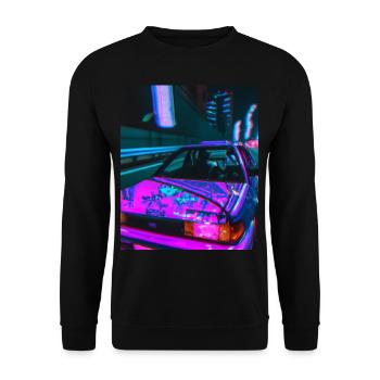 Vaporwave Esthétique Synthwave Car - Sweat-shirt Unisexe - noir - Devant - Alina (178cm) & Michal (187cm)